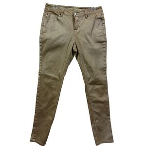Liverpool Jeans Company Women 27 4‎ Khaki Silver Metallic Skinny Jeans